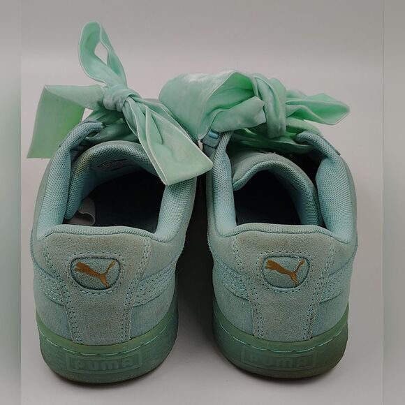 Puma Heart Reset Suede Velvet Bow Sneakers Shoes Sz 10 - Picture 13 of 16